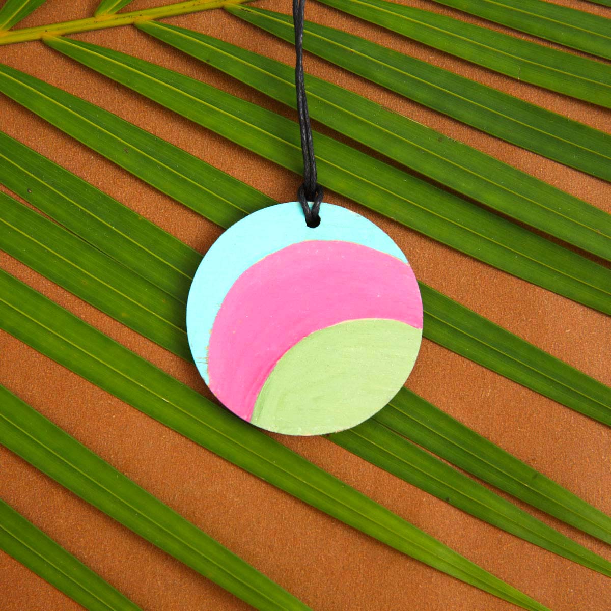 Teal Wooden Necklace