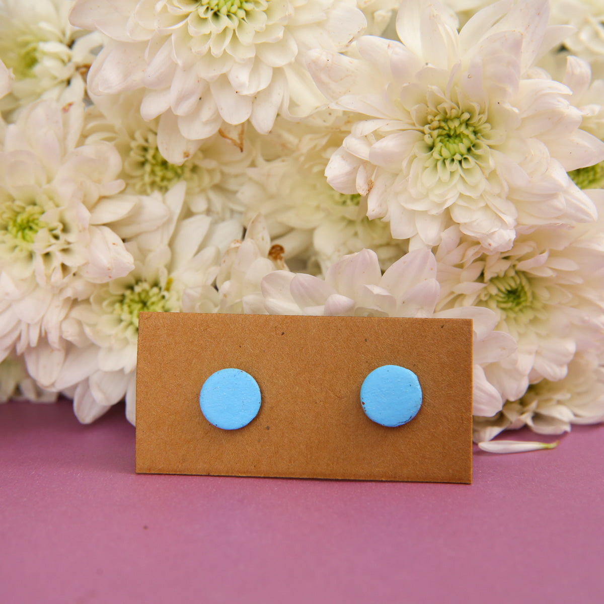 Neon Blue Terracotta Earrings