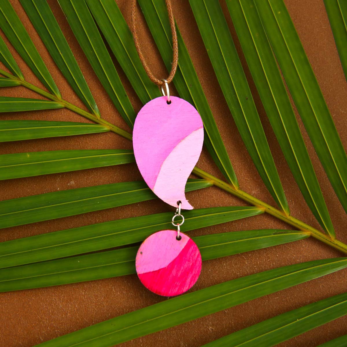 Shades Of Pink Wooden Necklace