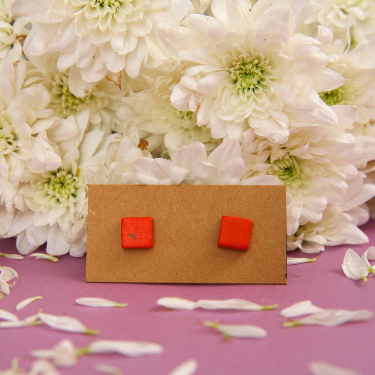 Square Terracotta Earrings