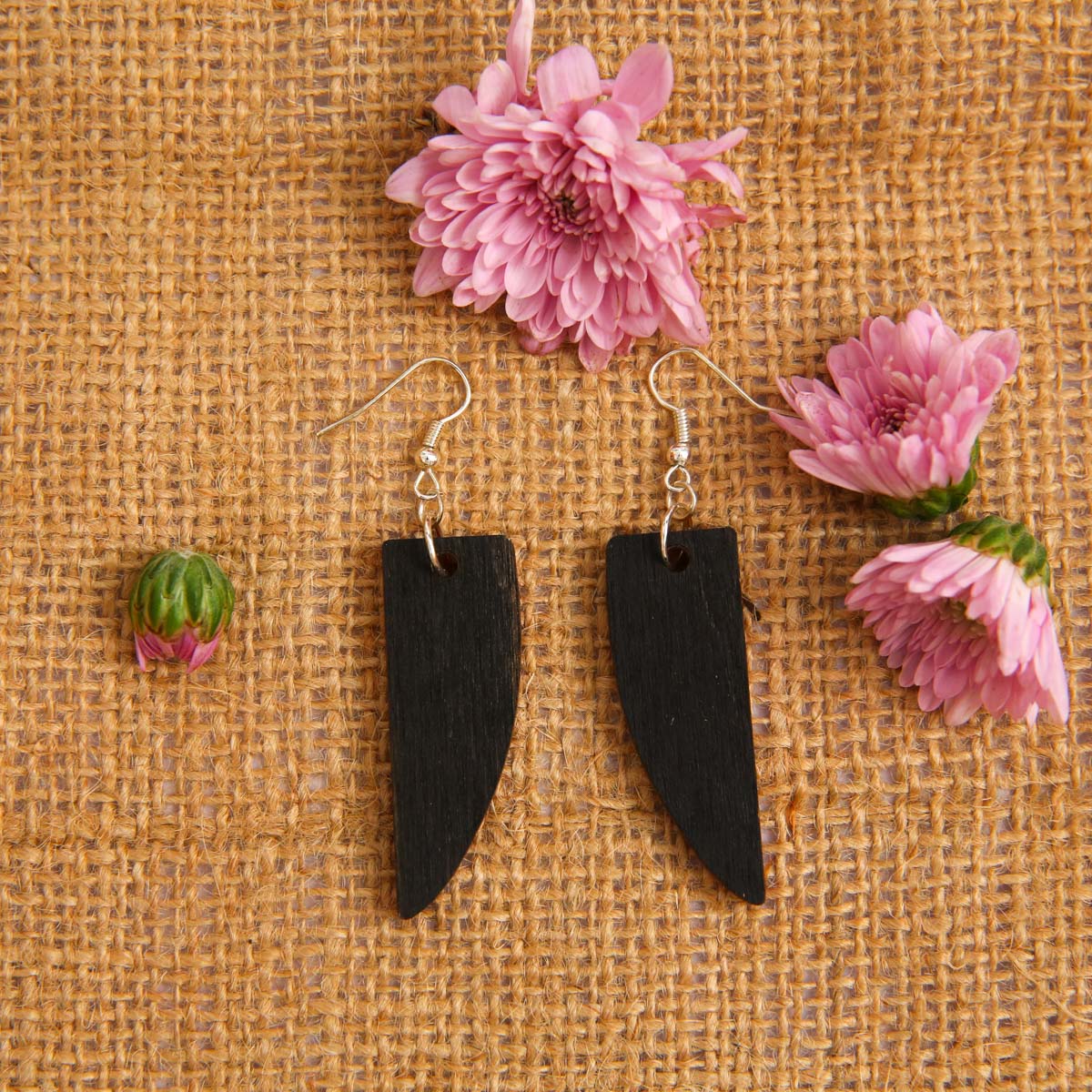 Black Beak Wooden Earrings