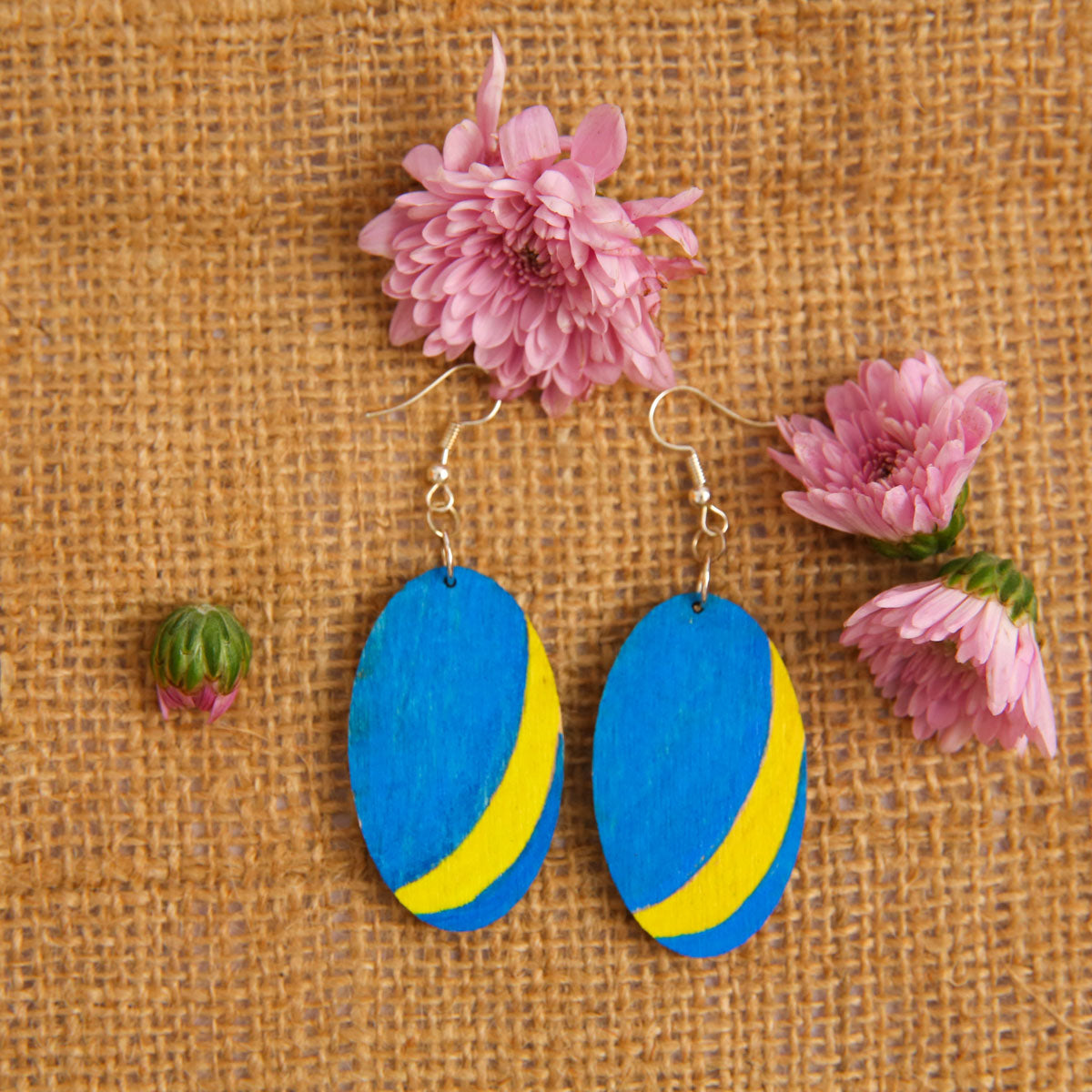 Striped Wooden Earrings