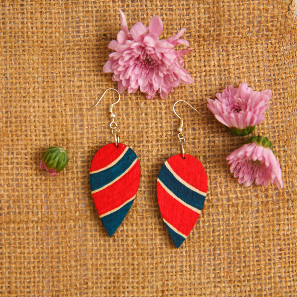 Striped Wooden Earrings
