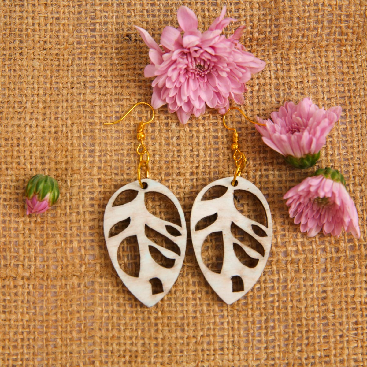 Hollow Wooden Earrings