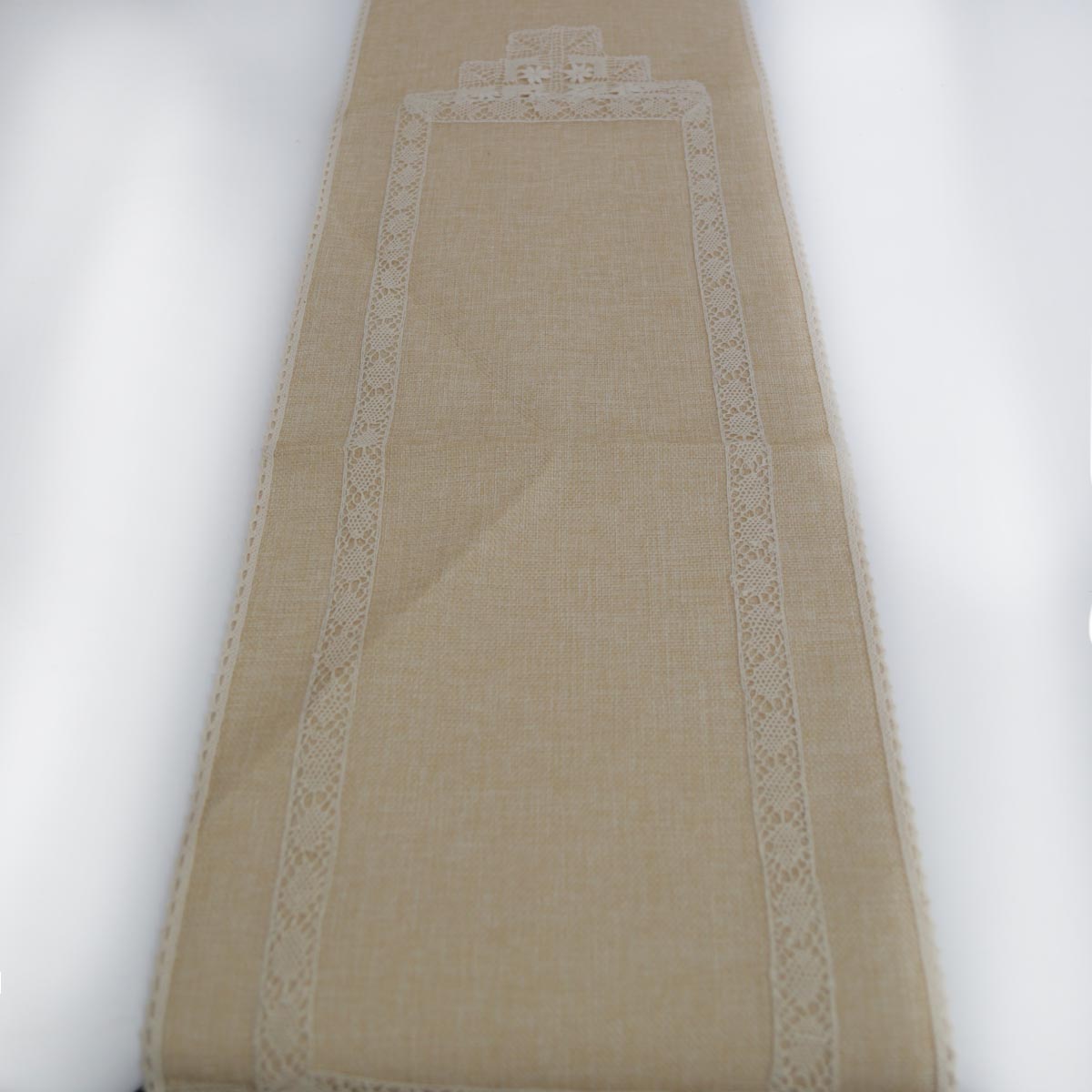 Beige Burlap Table Runner