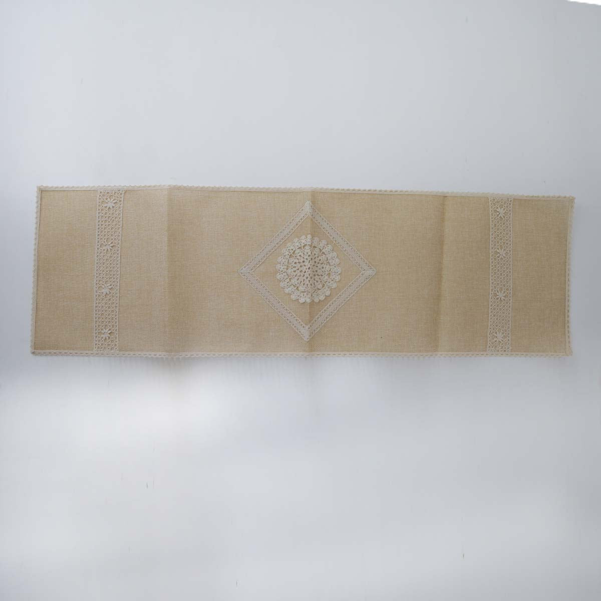 Beige Burlap Table Runner