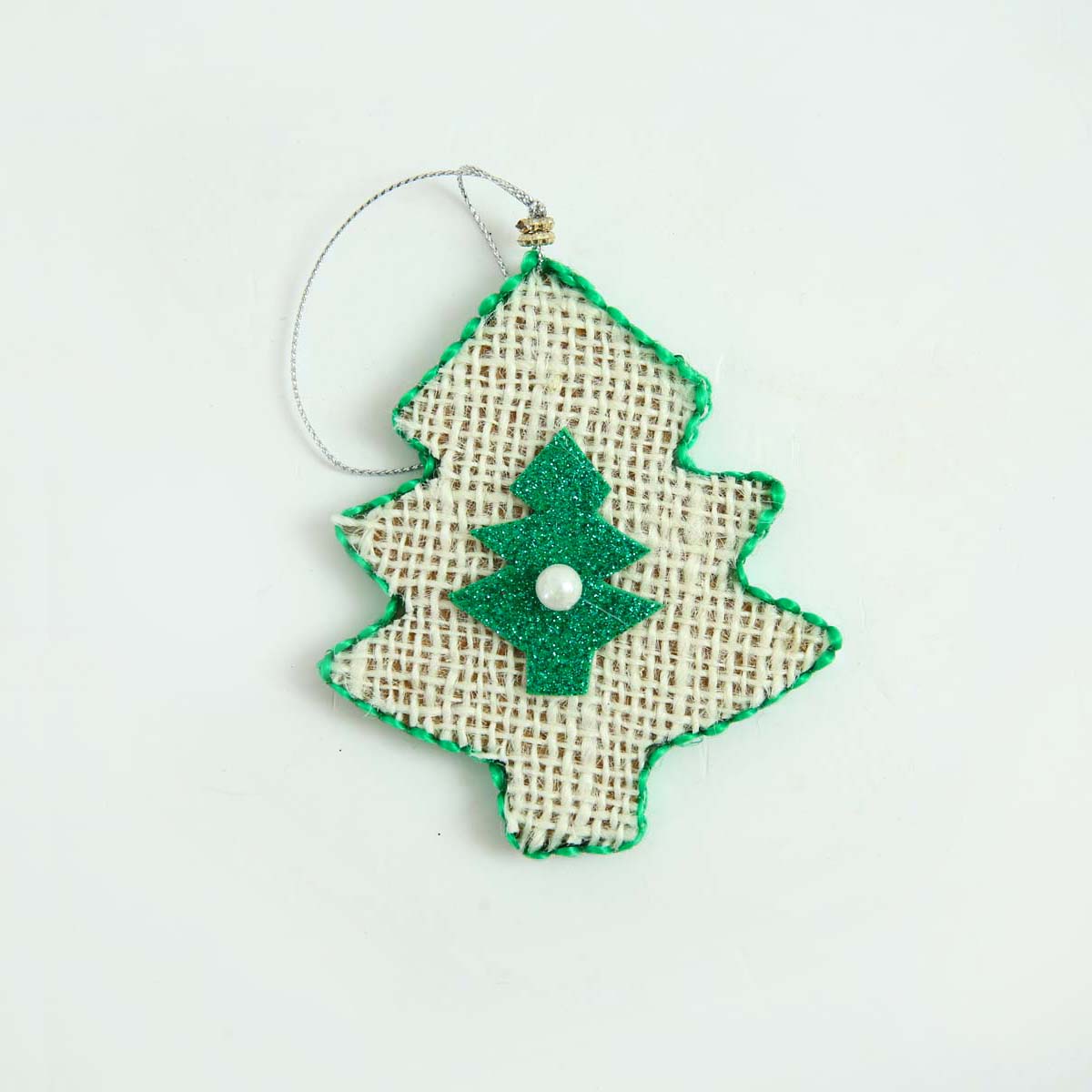 Burlap Christmas Ornament Set