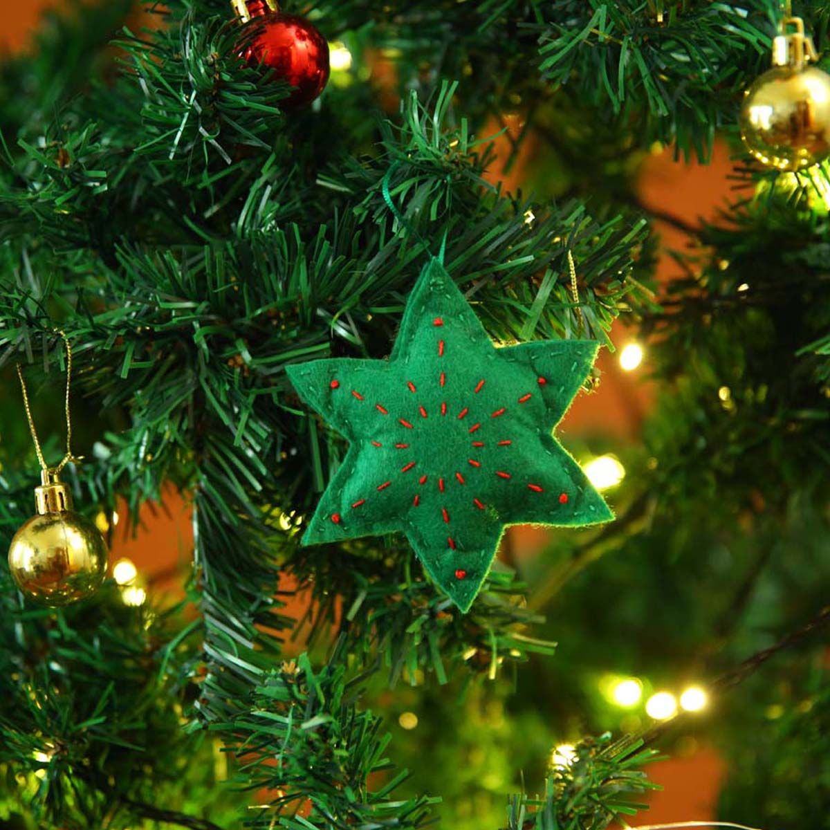 Green & Red Celestial Star Ornament