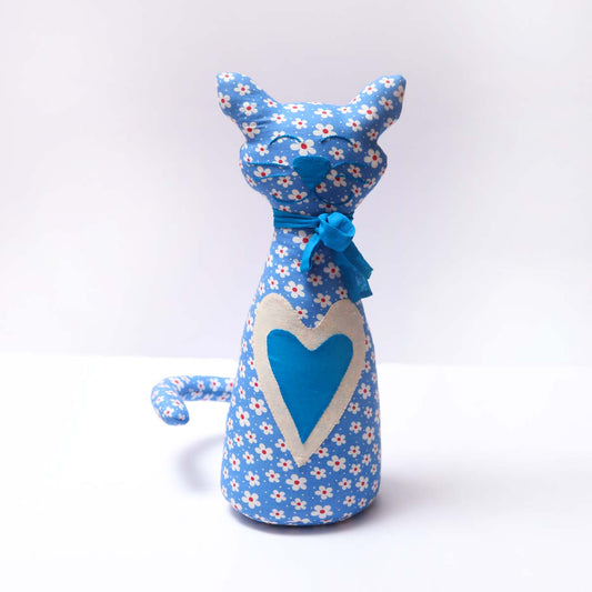 Blue Kitty Door Stopper