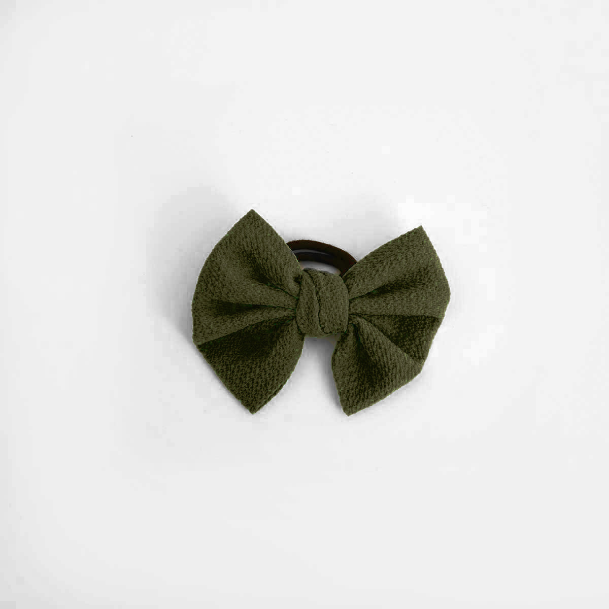 Olive Poofy Hair Tie Bow