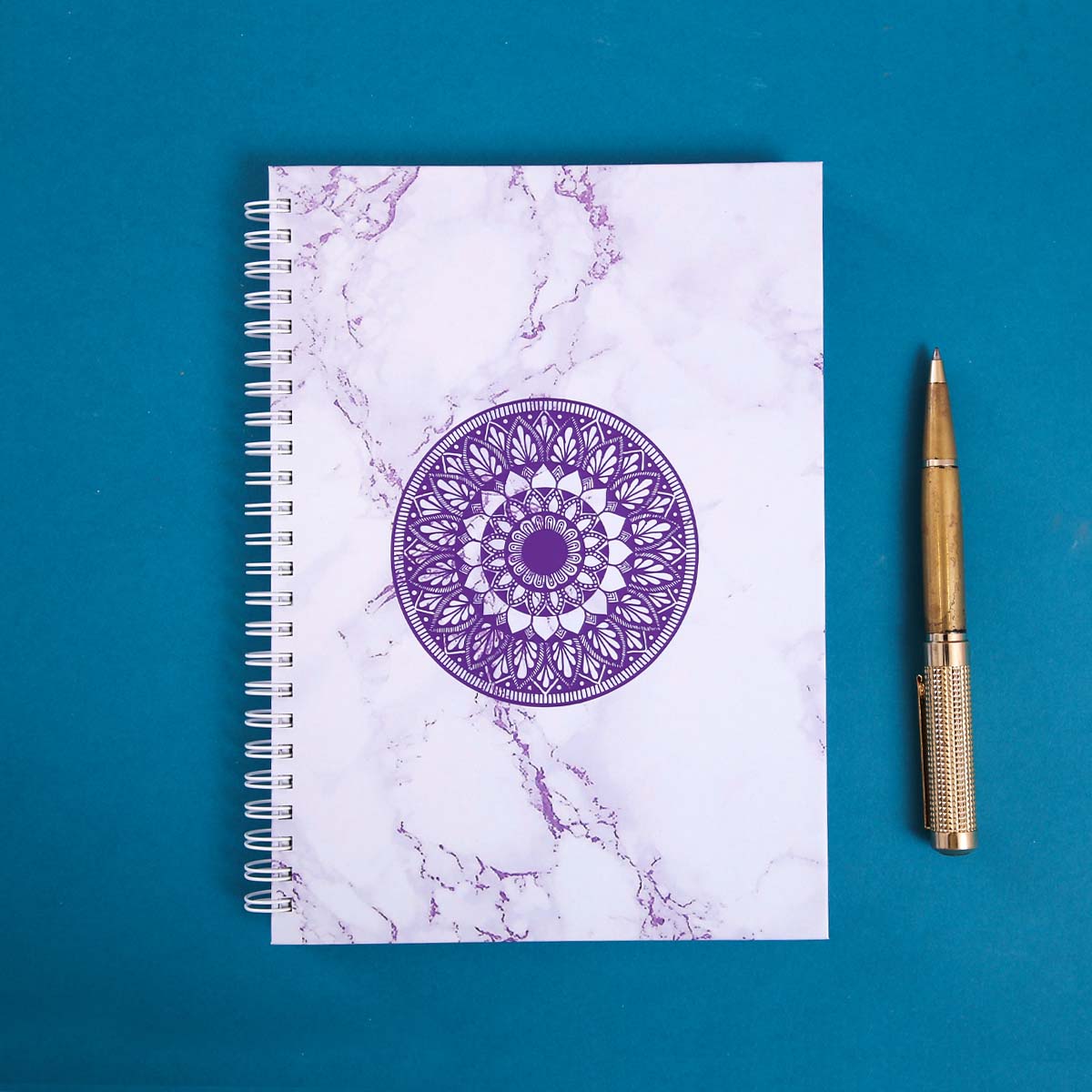 Purple & White Marble Lazy Daisy Notebook