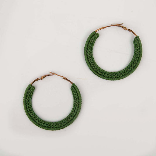 Pine Crochet Hoop Earrings