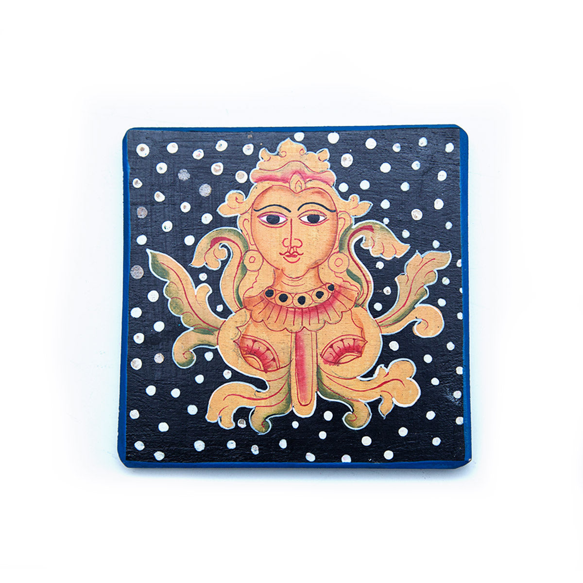 Polka Dotted Lady Traditional Wooden Coaster