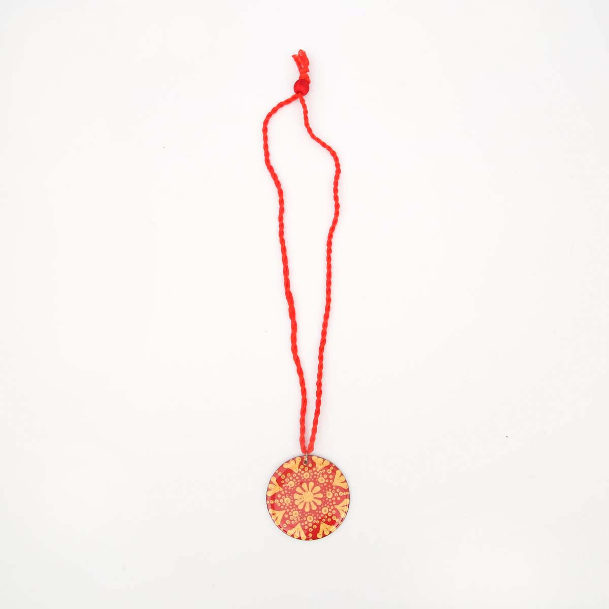 Dotted Red Mandala Necklace