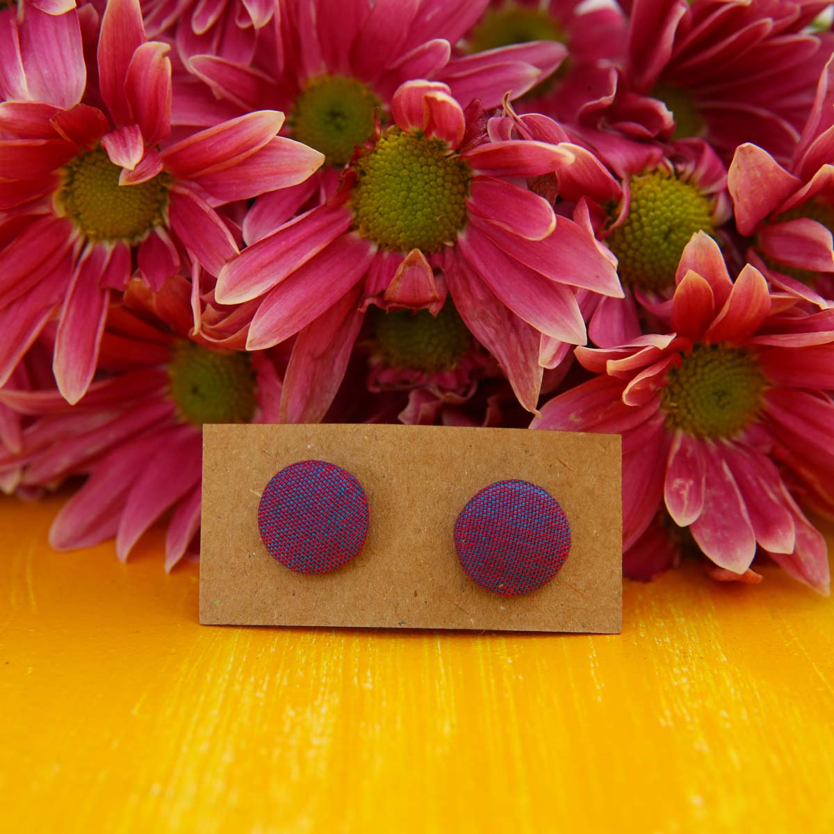 Violet Handloom Stud Earrings