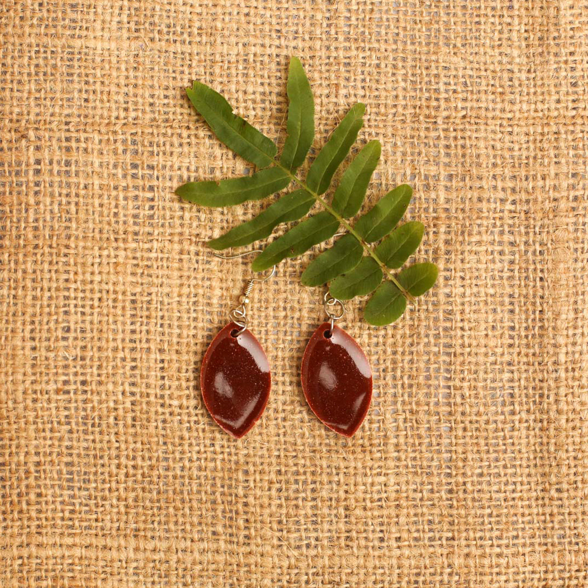 Garnet Drop Resin Earrings