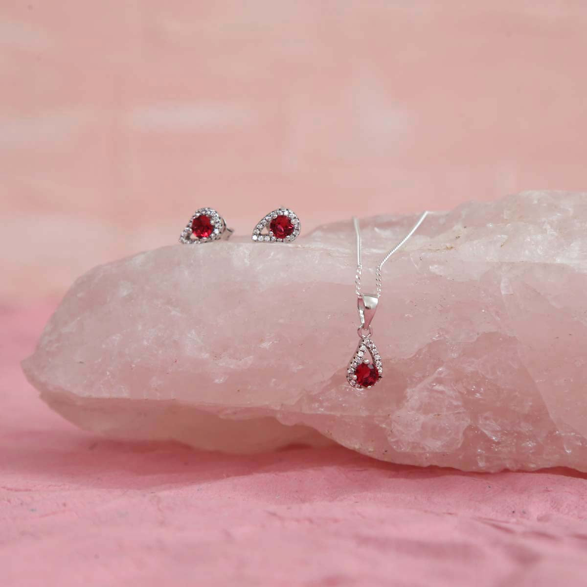 Silver Synthetic Stone Set