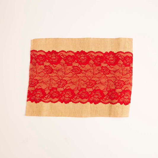 Cherry Burlap Table Mat