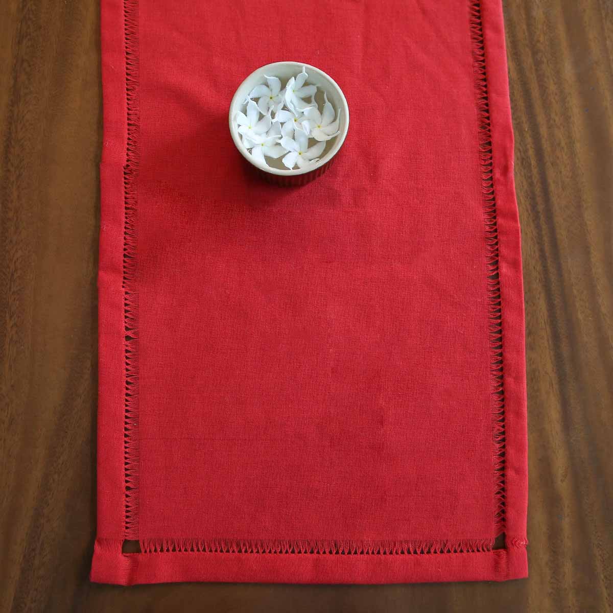 Double-decker Red Table Runner