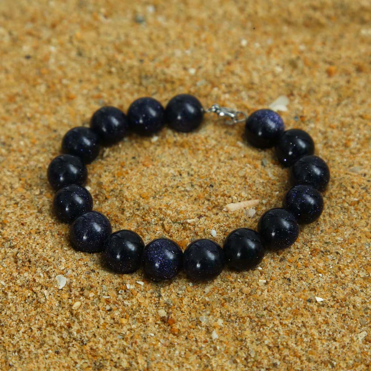 Stainless Steel Green Sandstone Bracelet