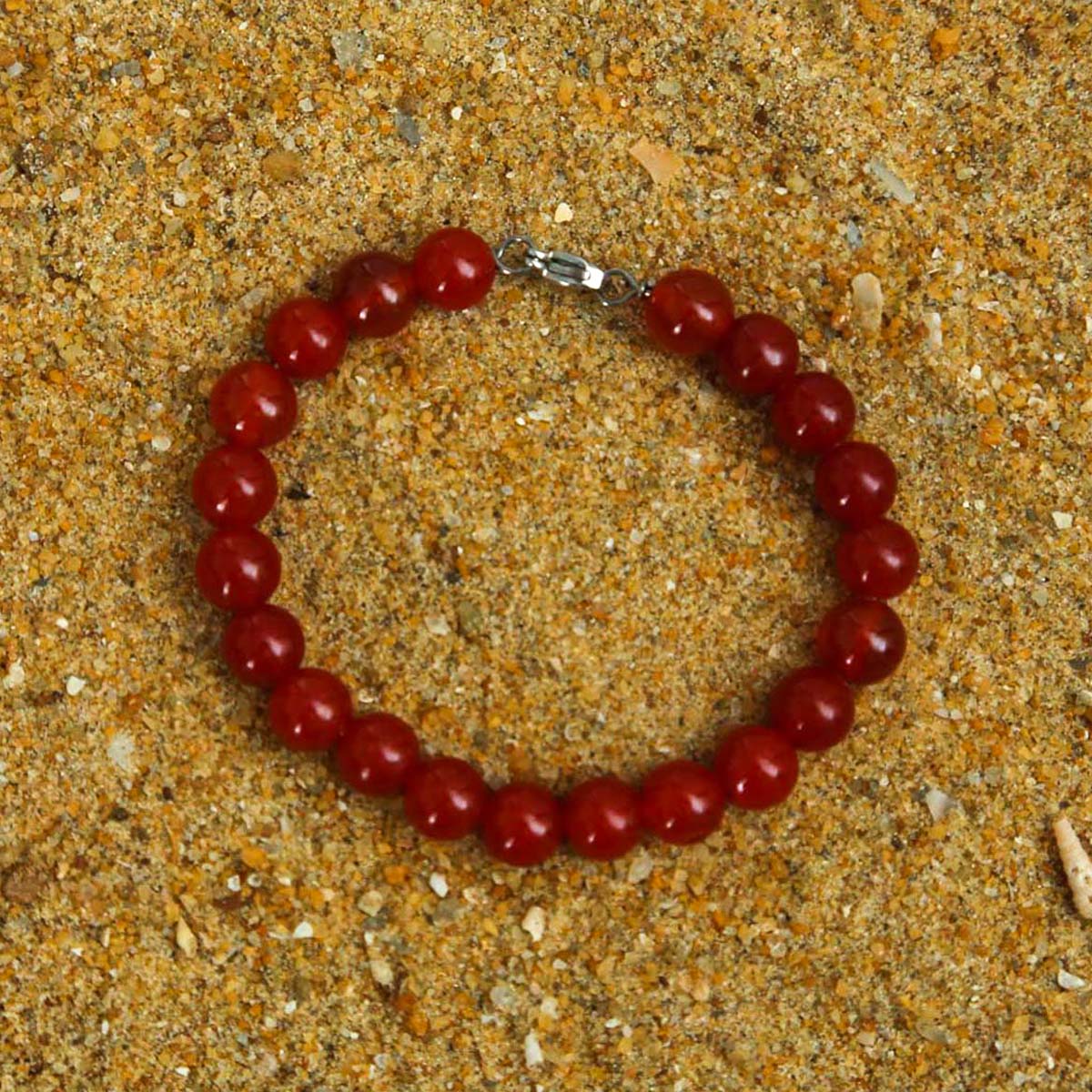 Stainless Steel Carnelian Bracelet