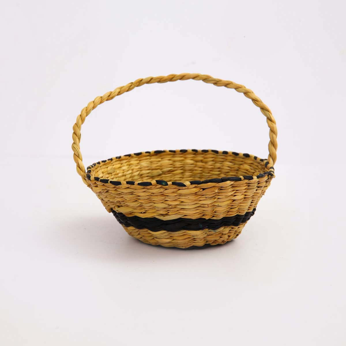 Black Reed Flower Basket