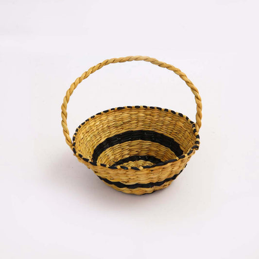 Black Reed Flower Basket