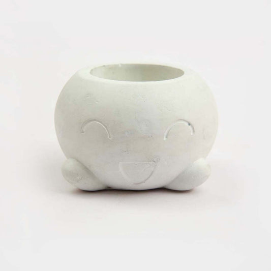 White Smiley Planter