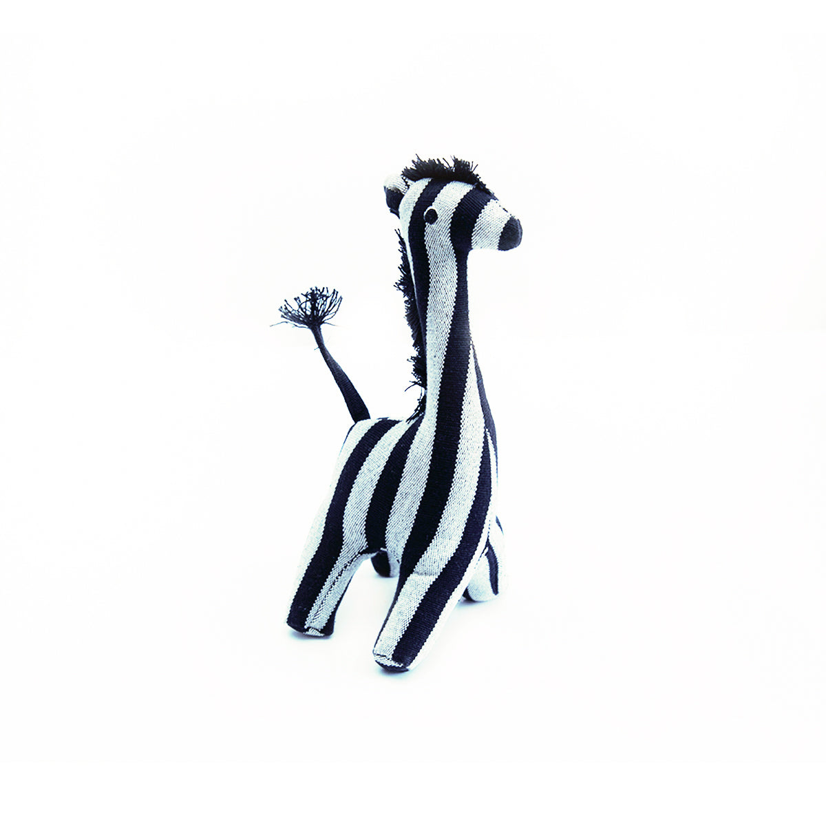 Black and White Stripped Whimsical Giraffe Soft Toy
