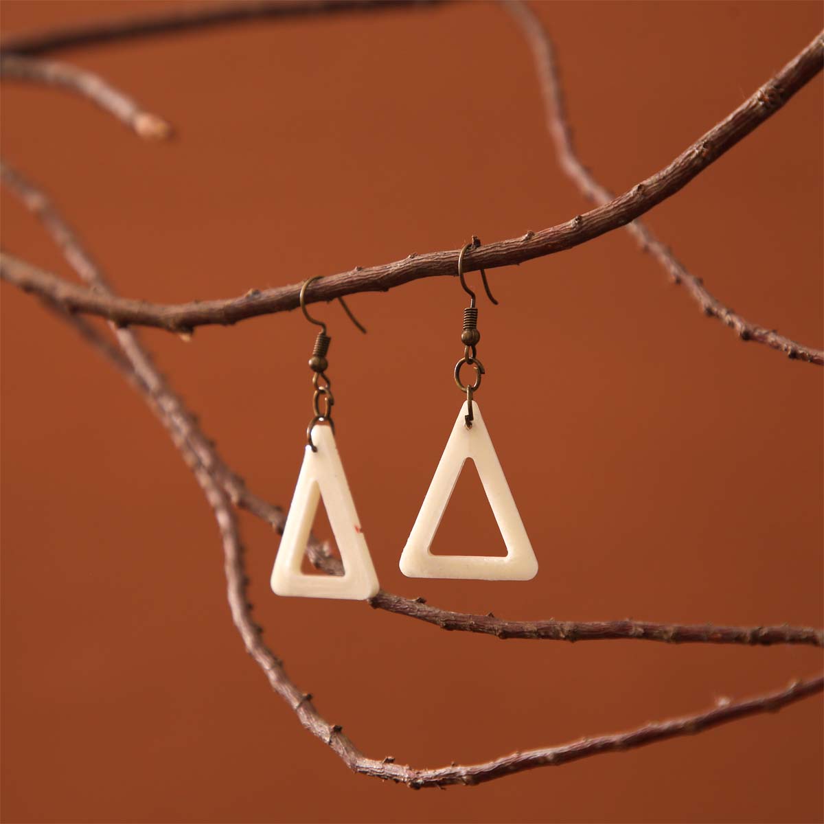 Hollow Triangle Resin Earrings
