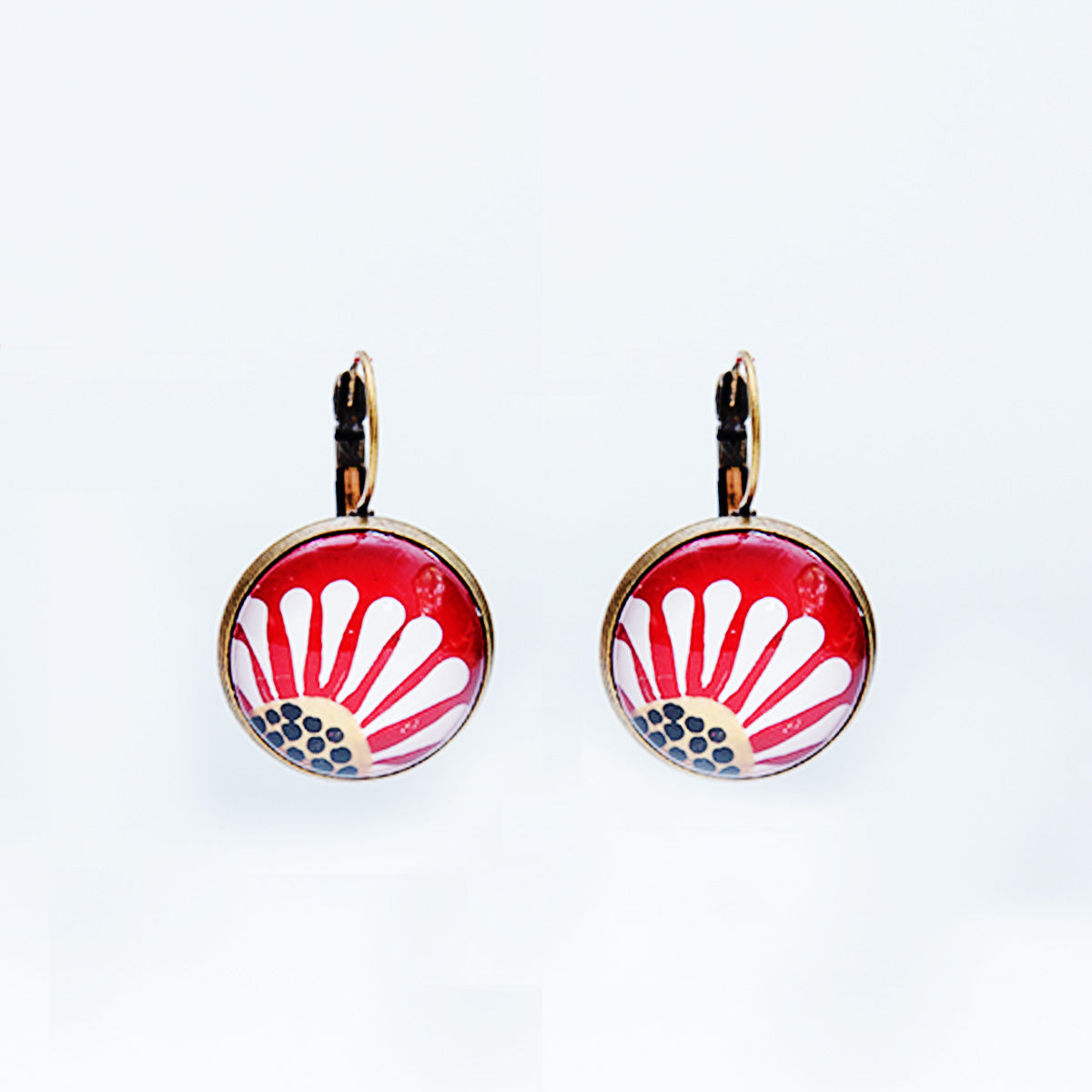 Red Daisies Earrings