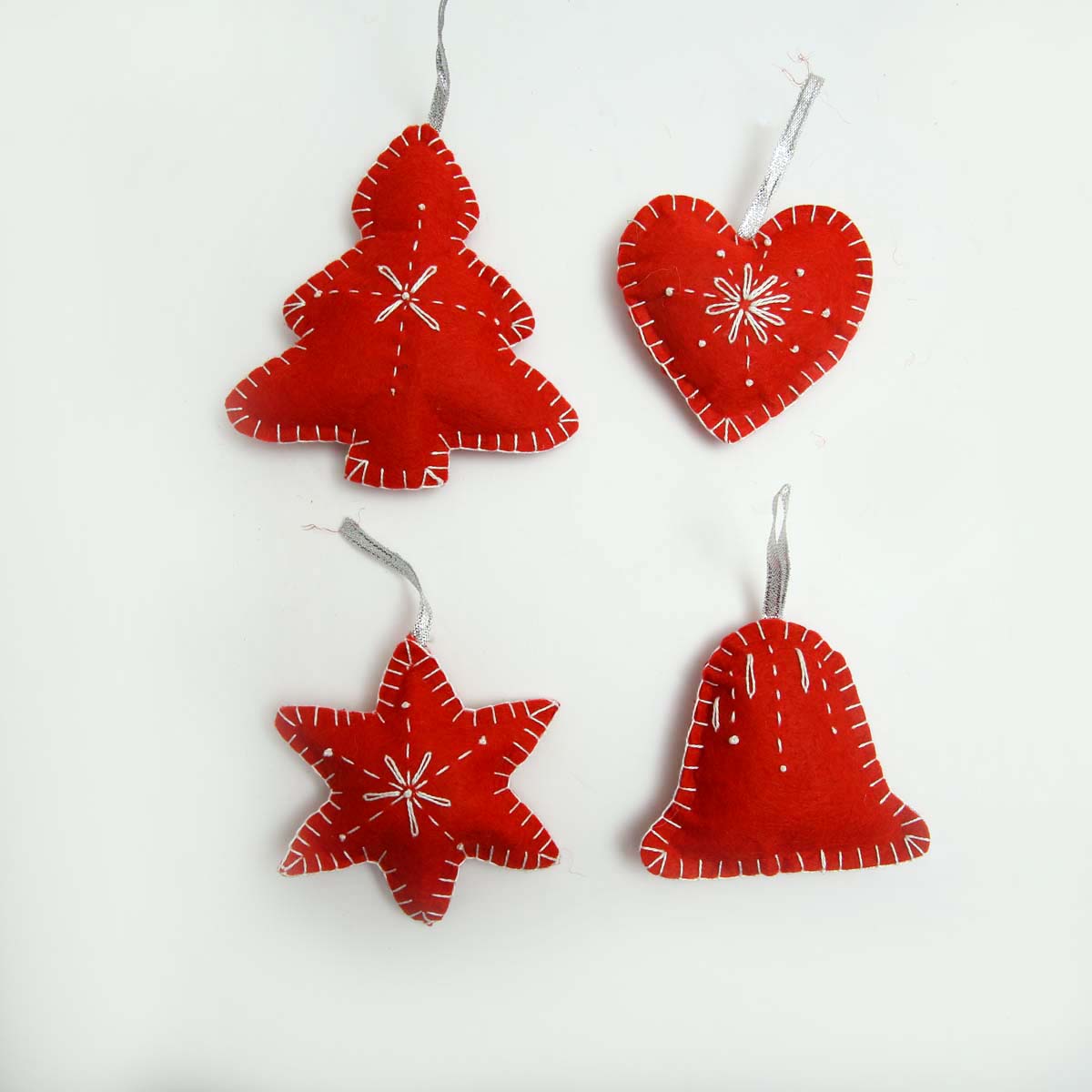 Red Felt Ornament Set