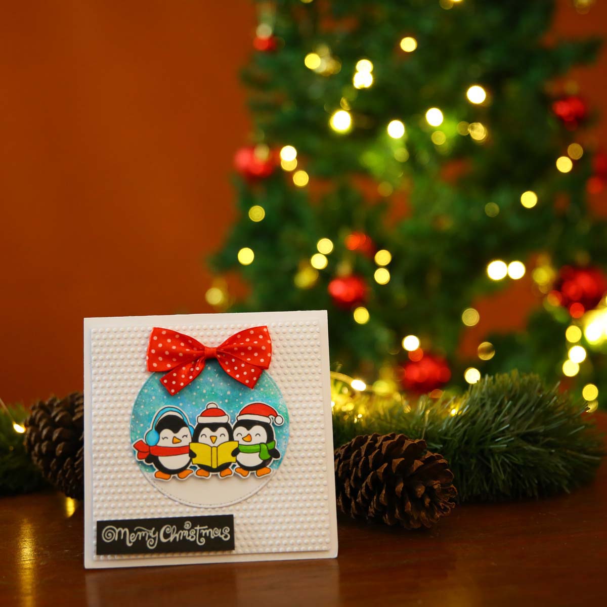 Caroling Penguins Card