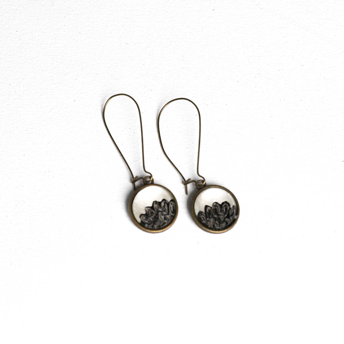 Black and White Drop Earrings