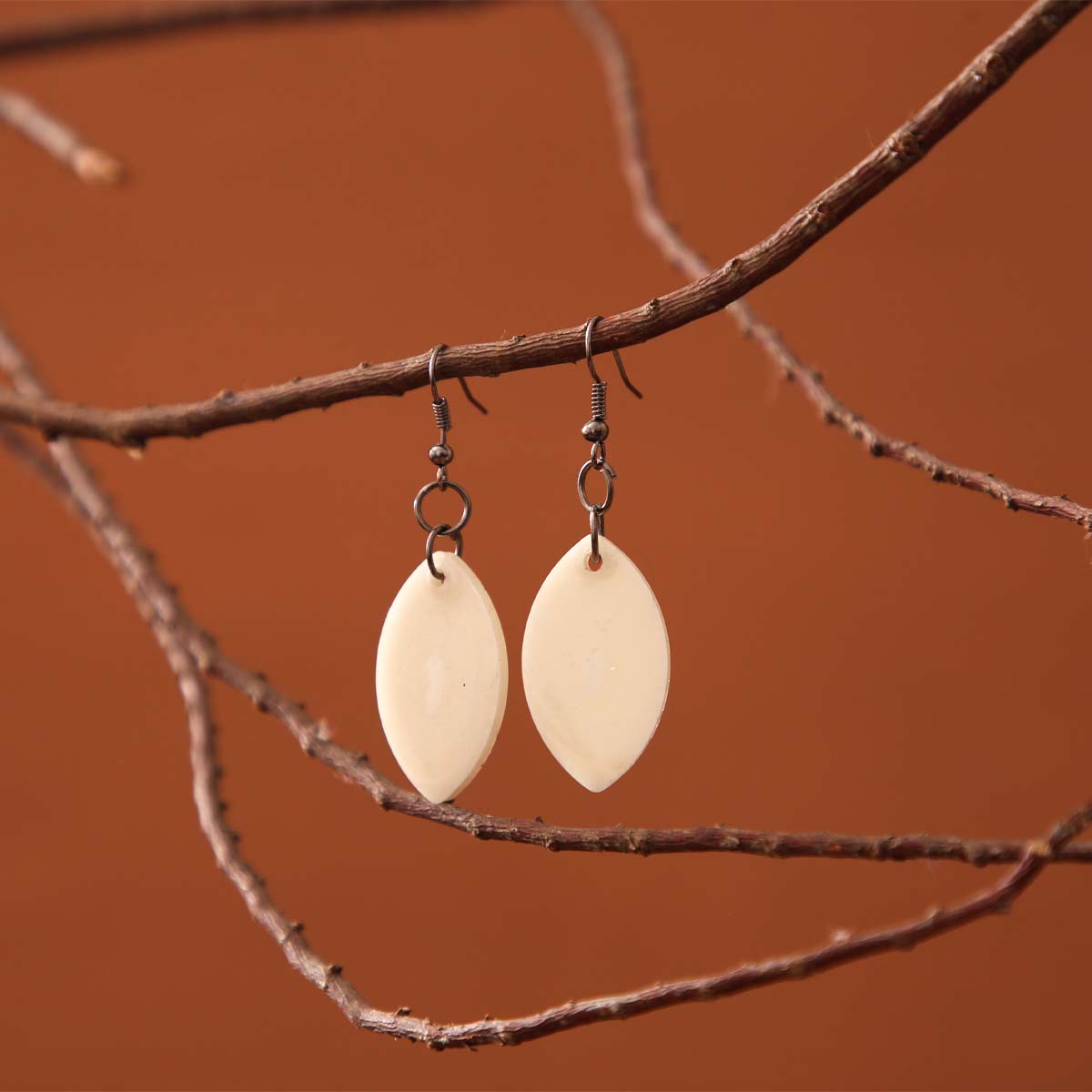 Ivory Palms Resin Earrings