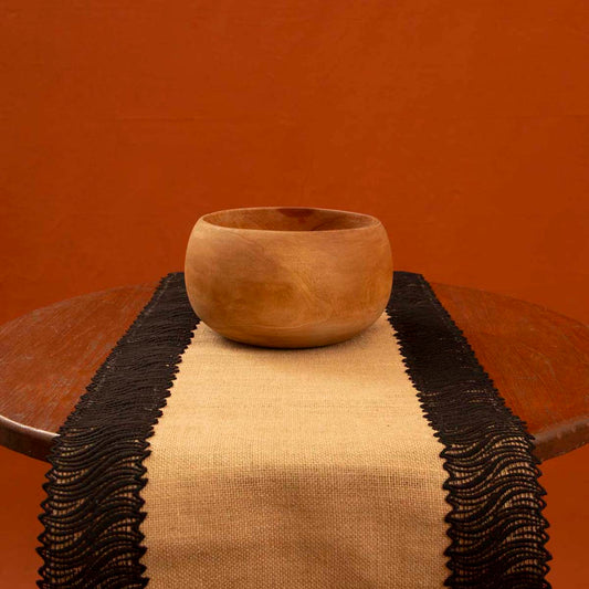 Ebony Burlap Table Runner