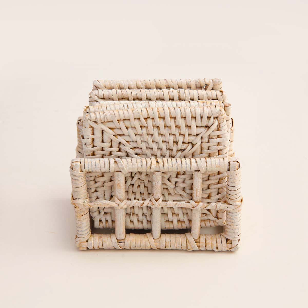 Gruha Mist Square Cane Coaster Set