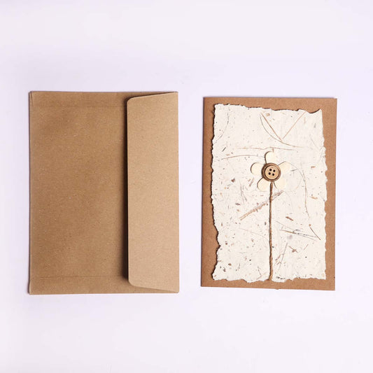 Button Flower Greeting Card