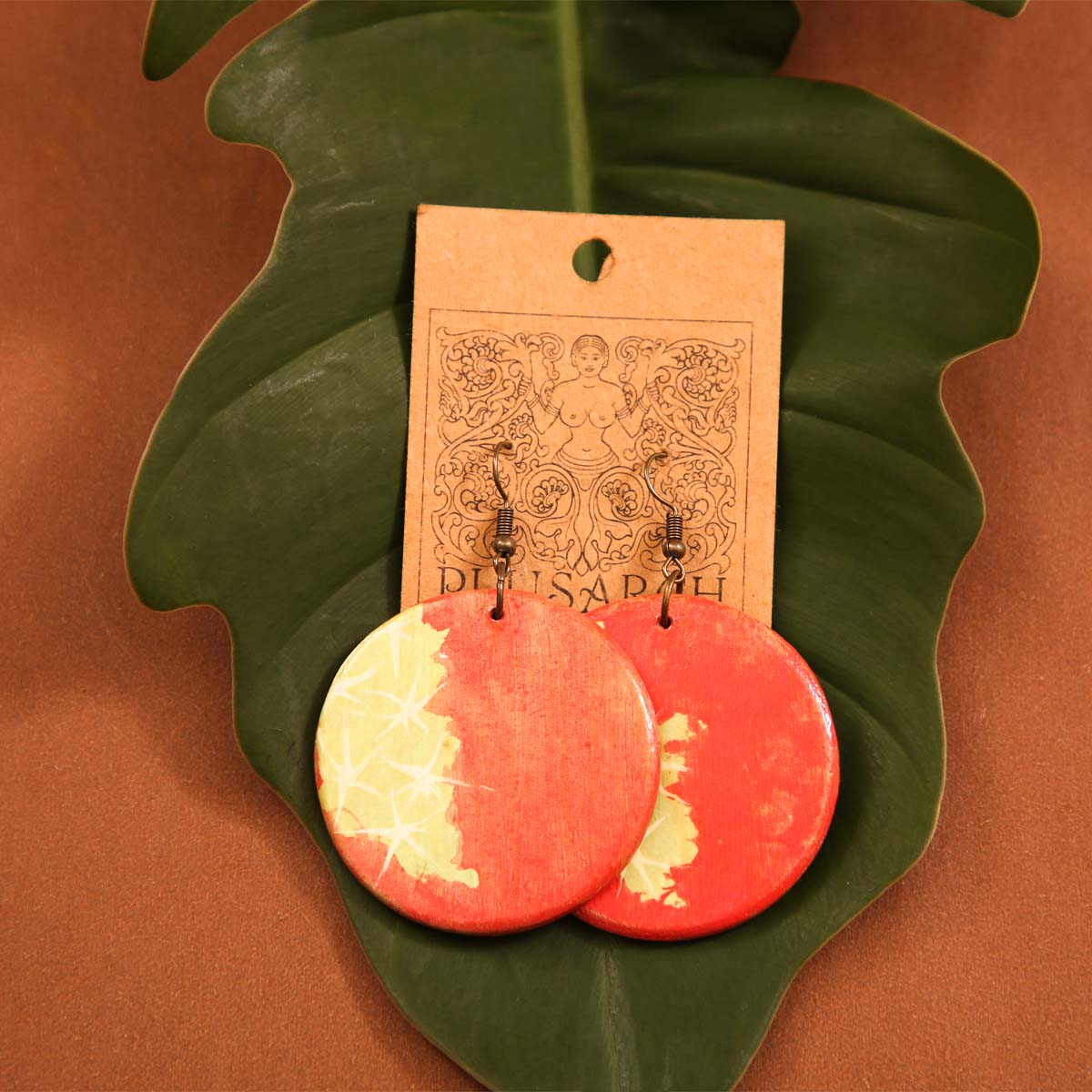 Blood Moon Paper Earrings