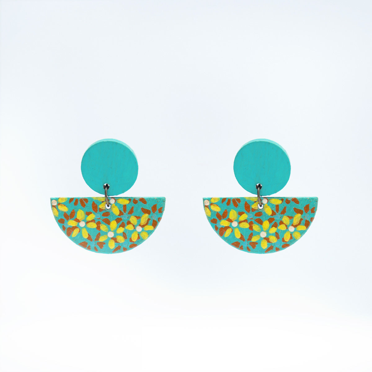 Turq and Lime Drop Earrings