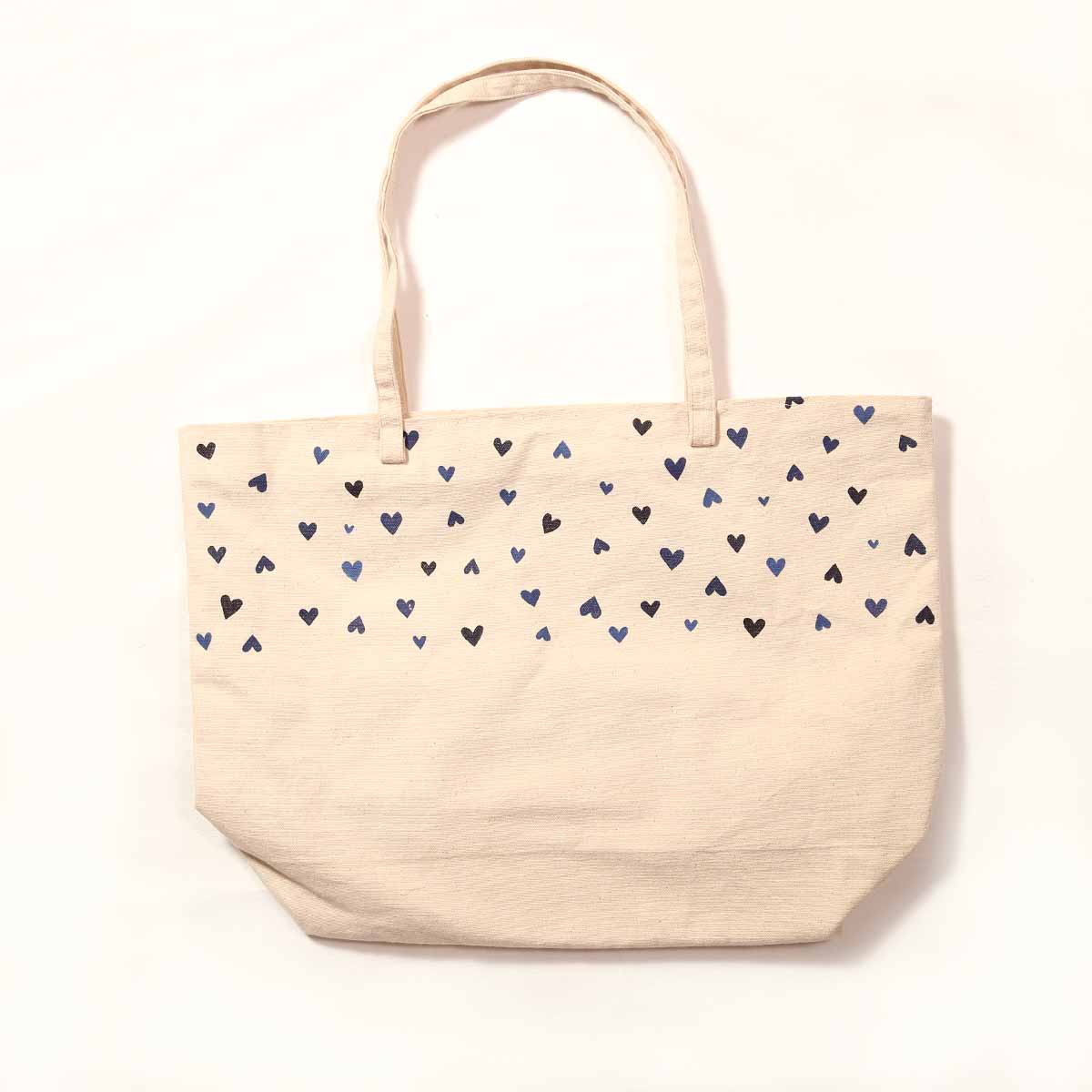 Navy Hearts Tote Bag