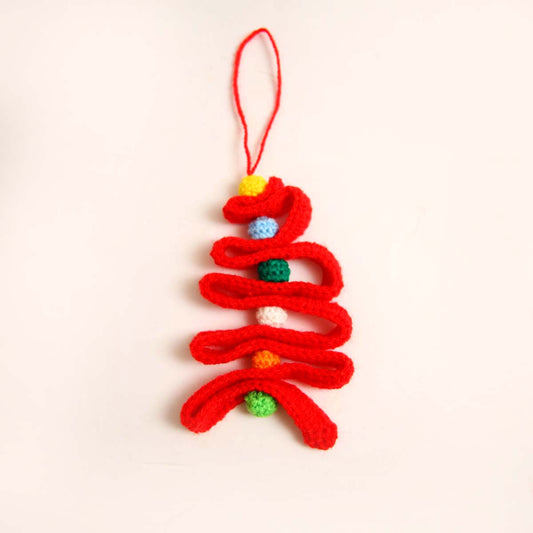 Red Crochet Ribbon Ornament
