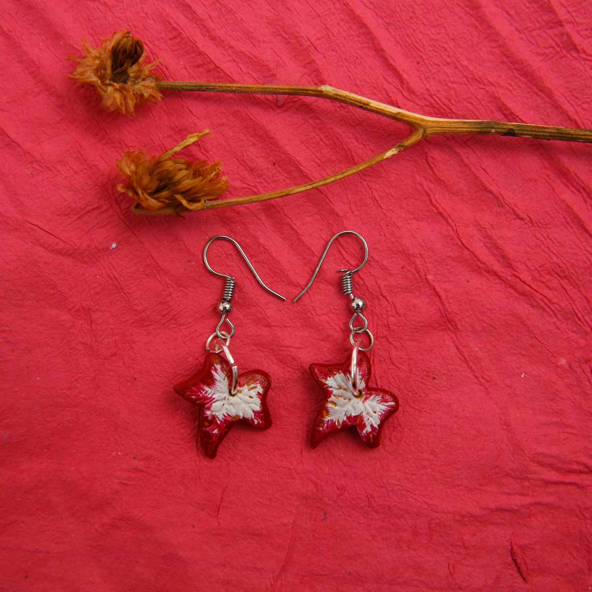 Red Maple Terracotta Earrings