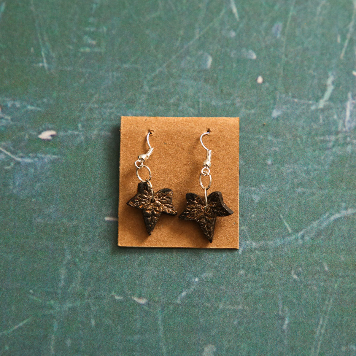Ebony Tipped Leaf Earrings