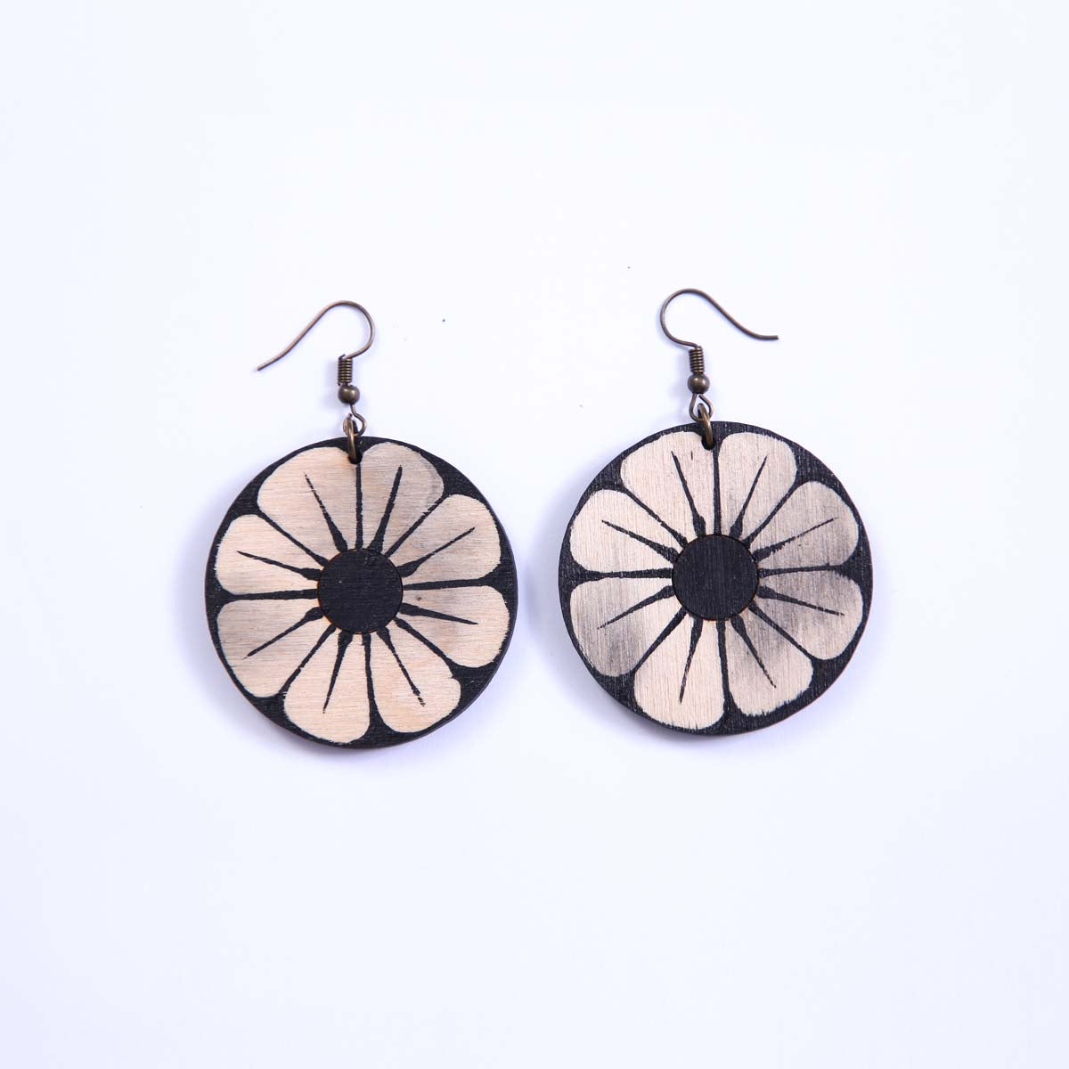 Ebony Flower Earrings