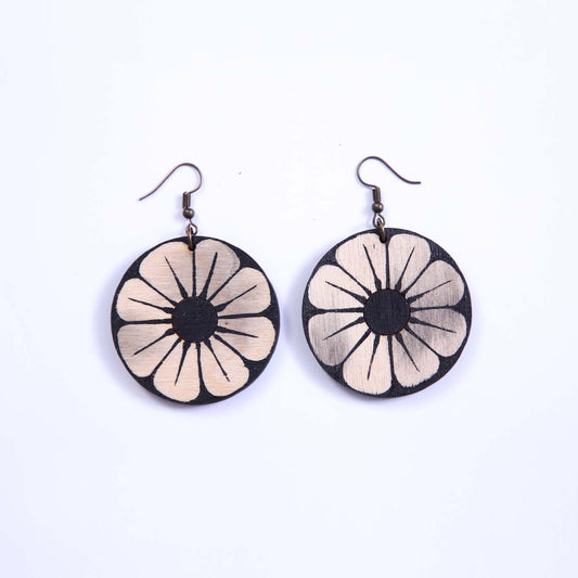 Ebony Flower Earrings