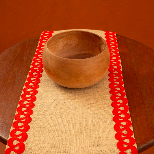 Carmine Burlap Table Runner