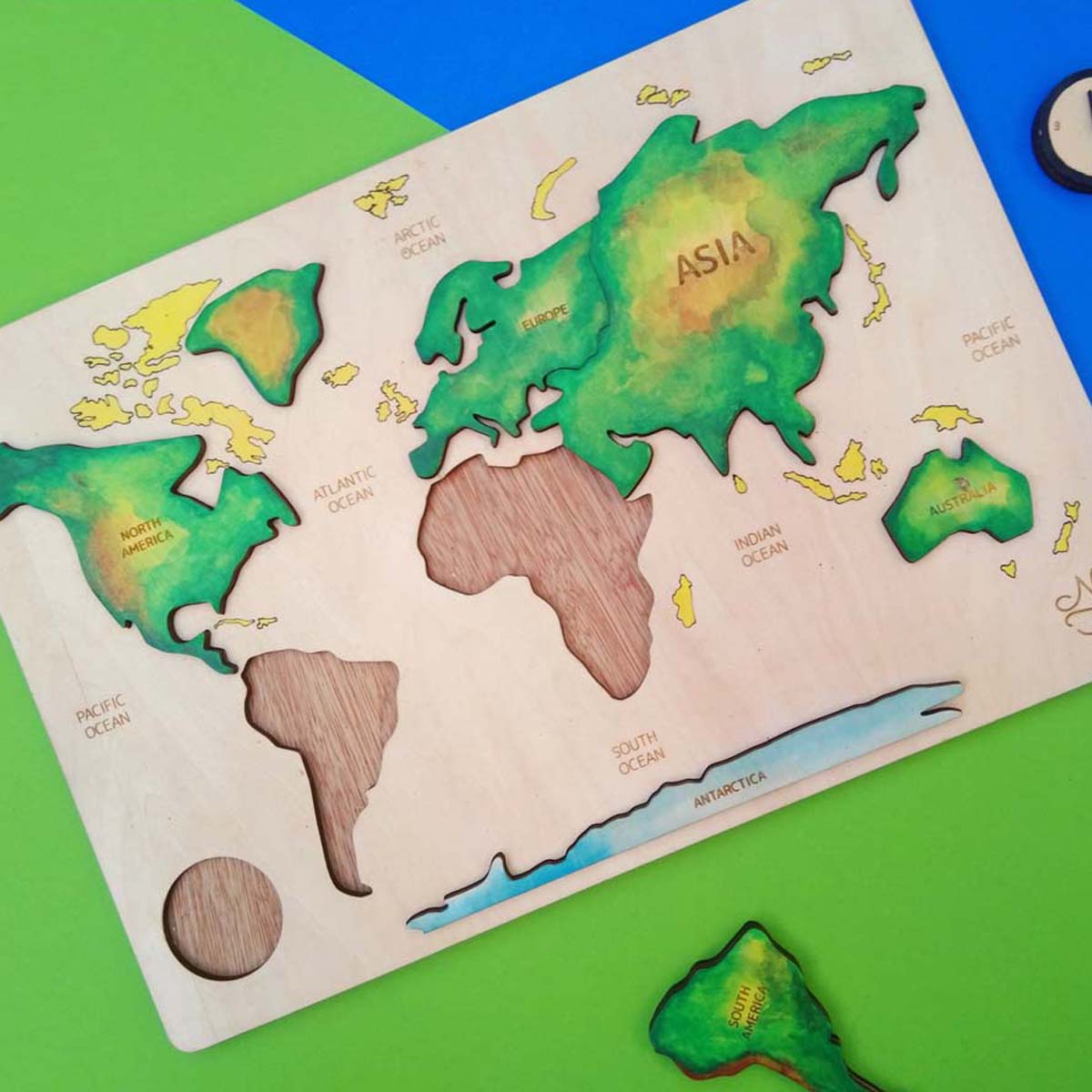 Wooden World Map Puzzle