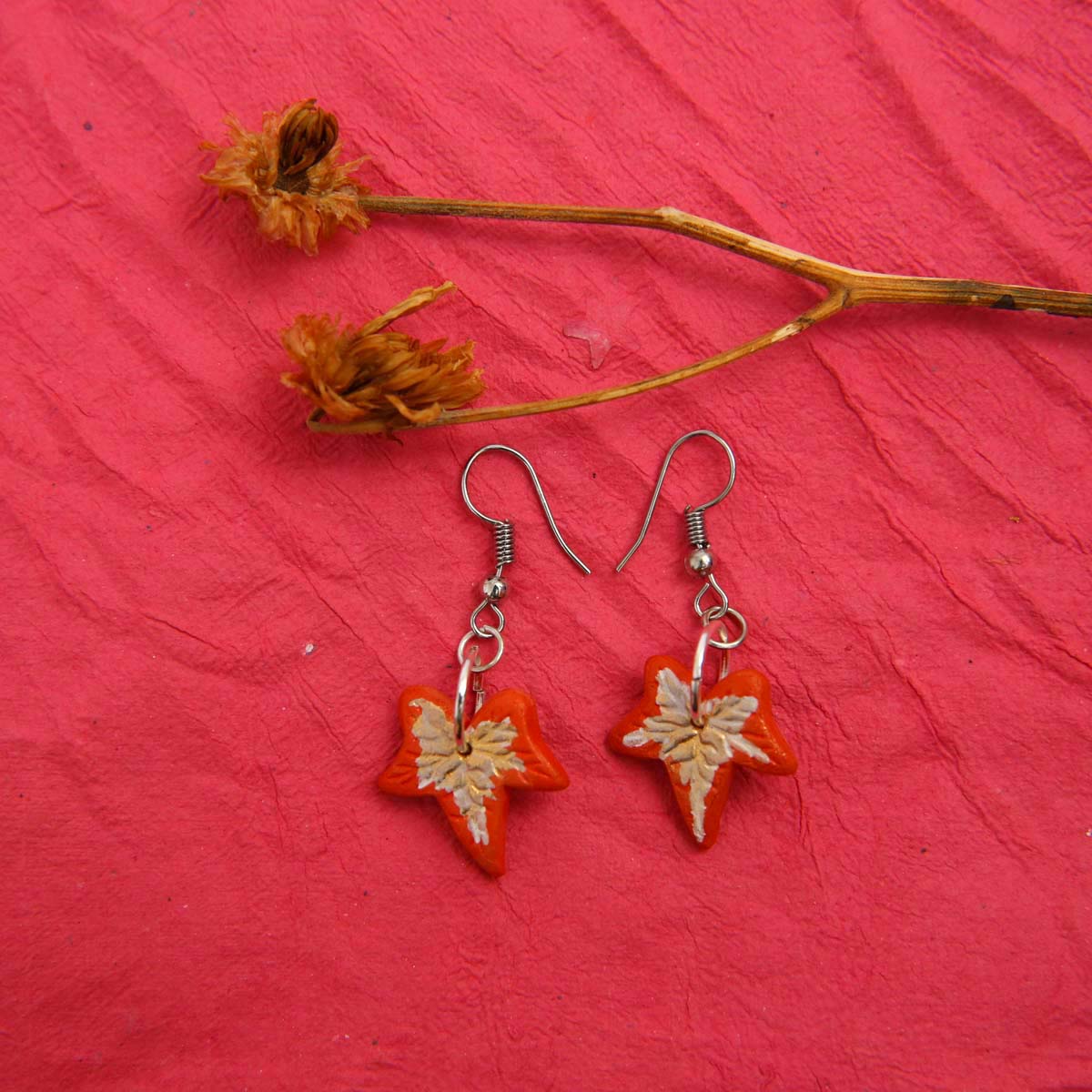 Orange Maple Terracotta Earrings