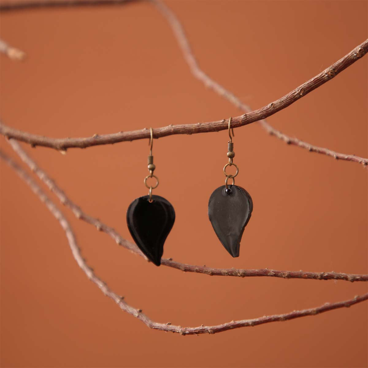 Ebony Palms Resin Earrings